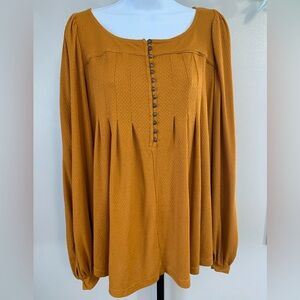 NWT Free People Mustard Button-Down Top